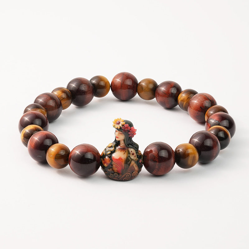 JuJuBit VIRGO Zodiac Series Red Tiger Eye × Yellow Tiger