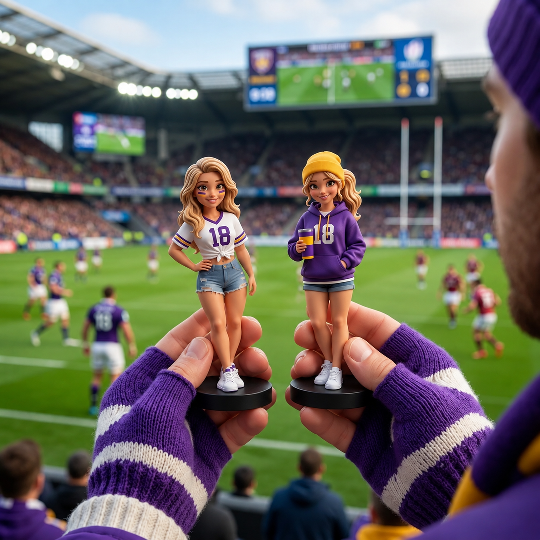 Custom American Football Tailgate Pixar Figurine | Transform Your Photo into a 3D Star Player