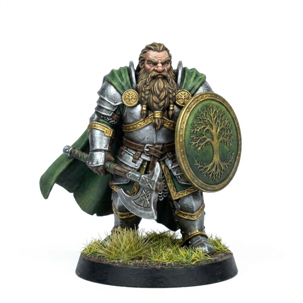 Oakshield Champion-Detailed Sculpt Miniature for RPG, Display & Collection