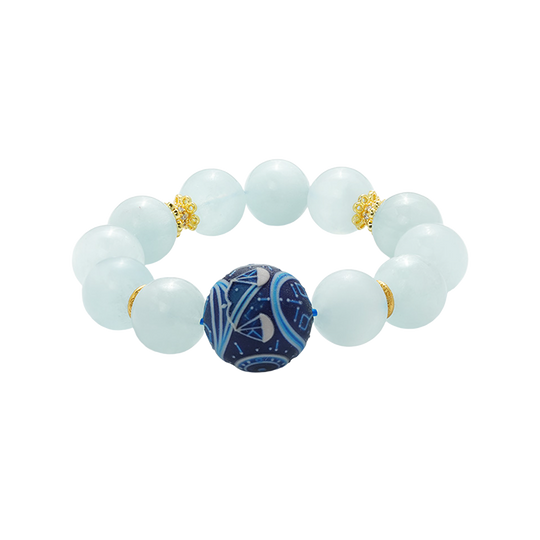 JuJuBit Aquamarine Bracelet 14mm – Crystal for Courage & Calm