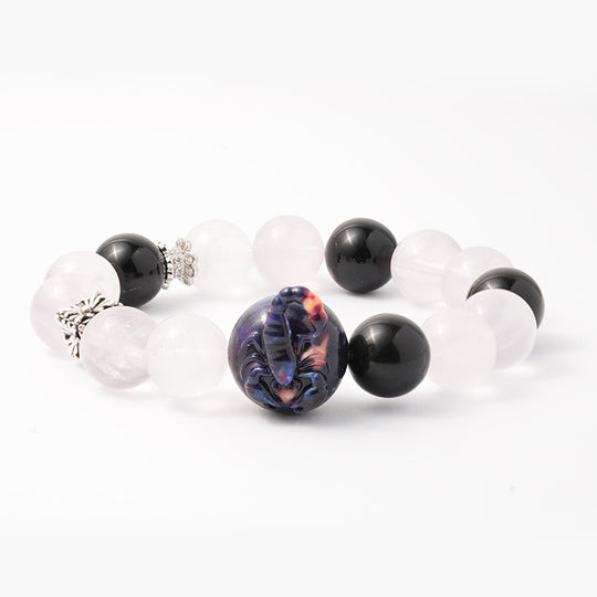 JuJuBit SCORPIO Zodiac Series Amethyst × Gold Obsidian — Emotional Grounding & Protection Energy