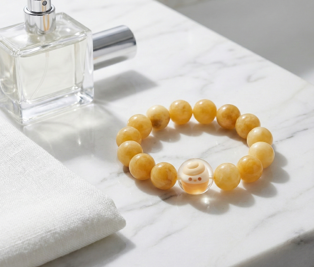JuJuBit Caramel Yellow Crystal Bracelet 14mm – Stone for Vitality