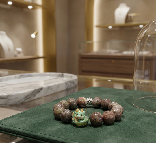 JuJuBit Seraphinite Bracelet 14mm – Stone for Strength & Renewal