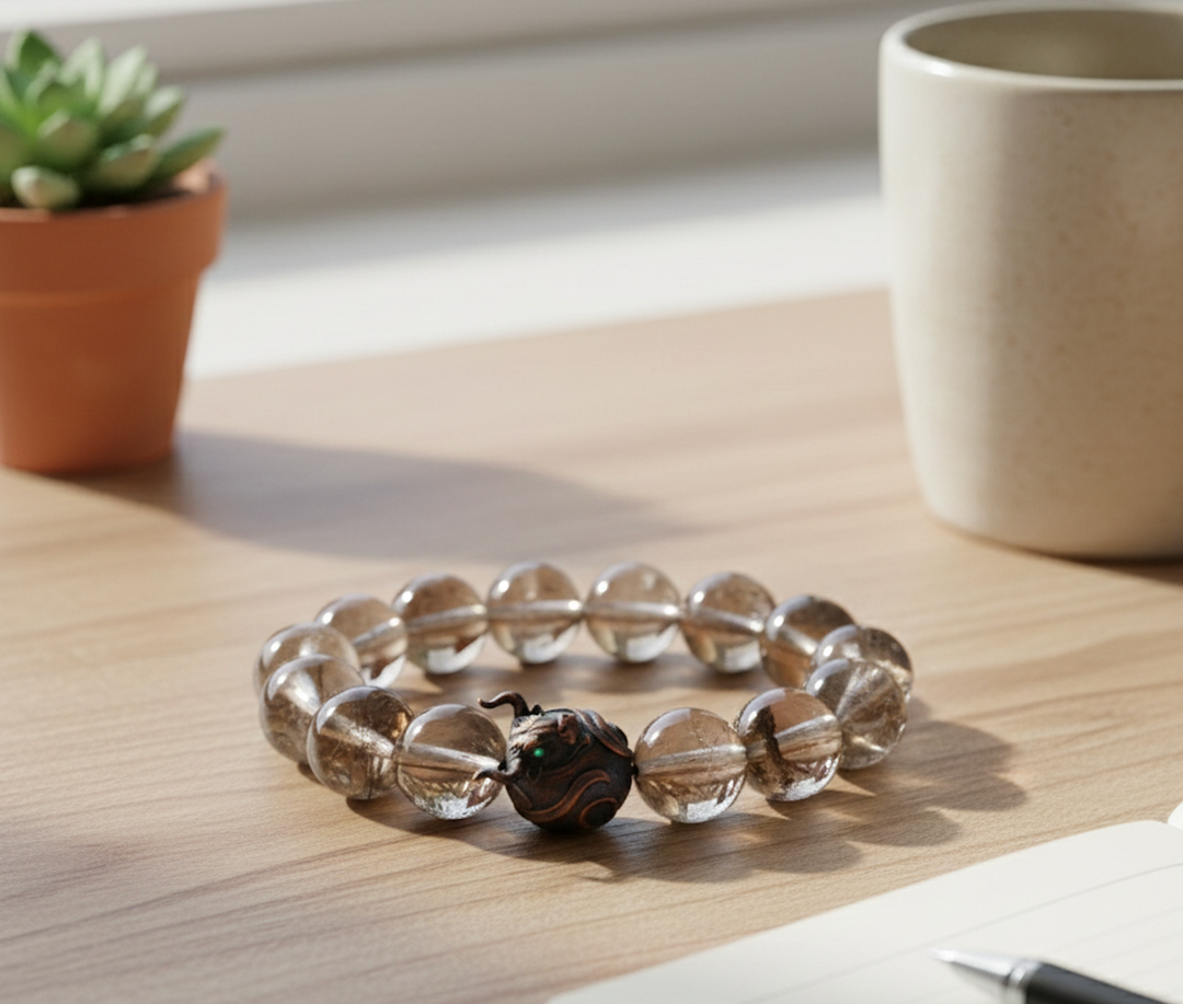 JuJuBit Smoky Quartz Bracelet 8mm/14mm – Crystal for Grounding