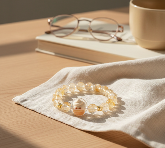 JuJuBit Citrine Bracelet 8mm – Crystal for Blessing & Protection