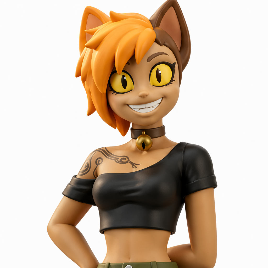 Mango Mischief Catgirl-Art Toy Anime Figure for Display & Collection