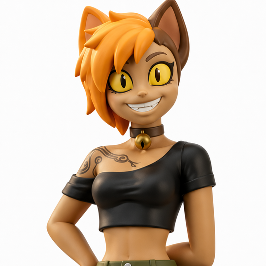 Mango Mischief Catgirl-Art Toy Anime Figure for Display & Collection