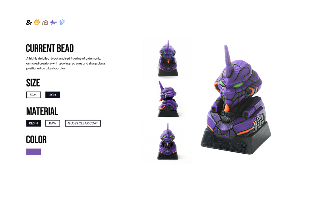 JuJuBit Custom Artisan Keycap for Mechanical Keyboards