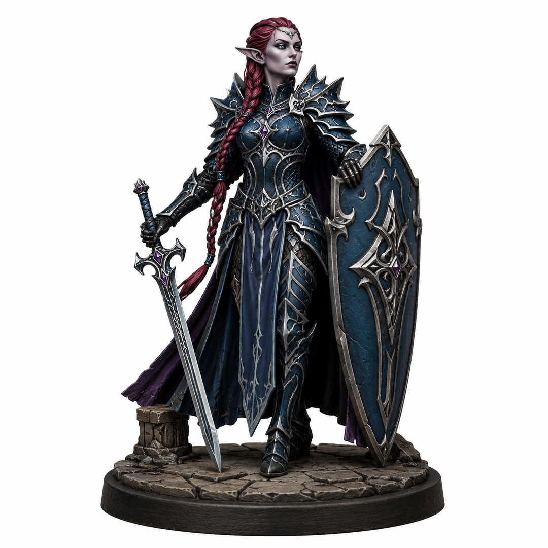 Sable Oath Valkyrie-Detailed Sculpt Miniature for RPG, Display & Collection