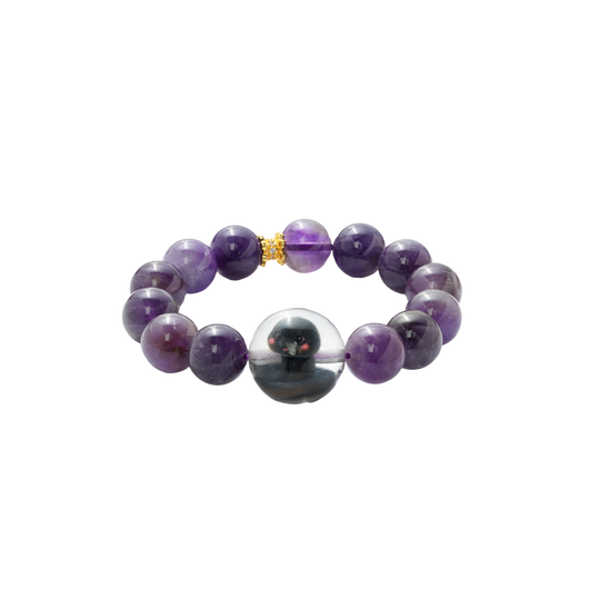 JuJuBit Amethyst Phantom Bracelet 10mm – Crystal for Meditation