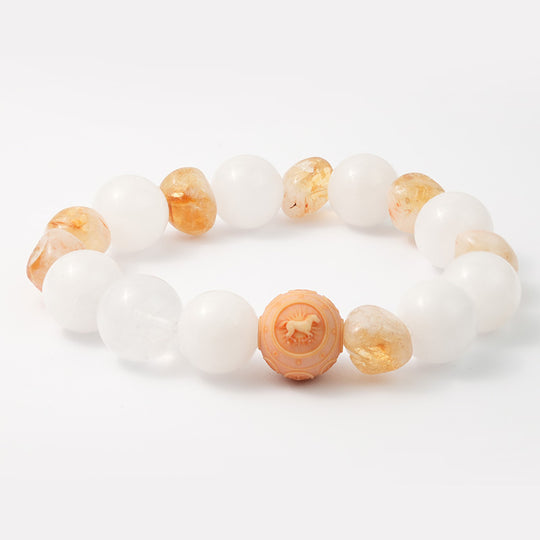 JuJuBit White Phantom × Golden Citrine — New Year Wealth & Momentum Energy