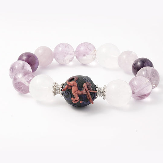 JuJuBit Amethyst × White Phantom — Sagittarius Direction & Grounded Growth Energy