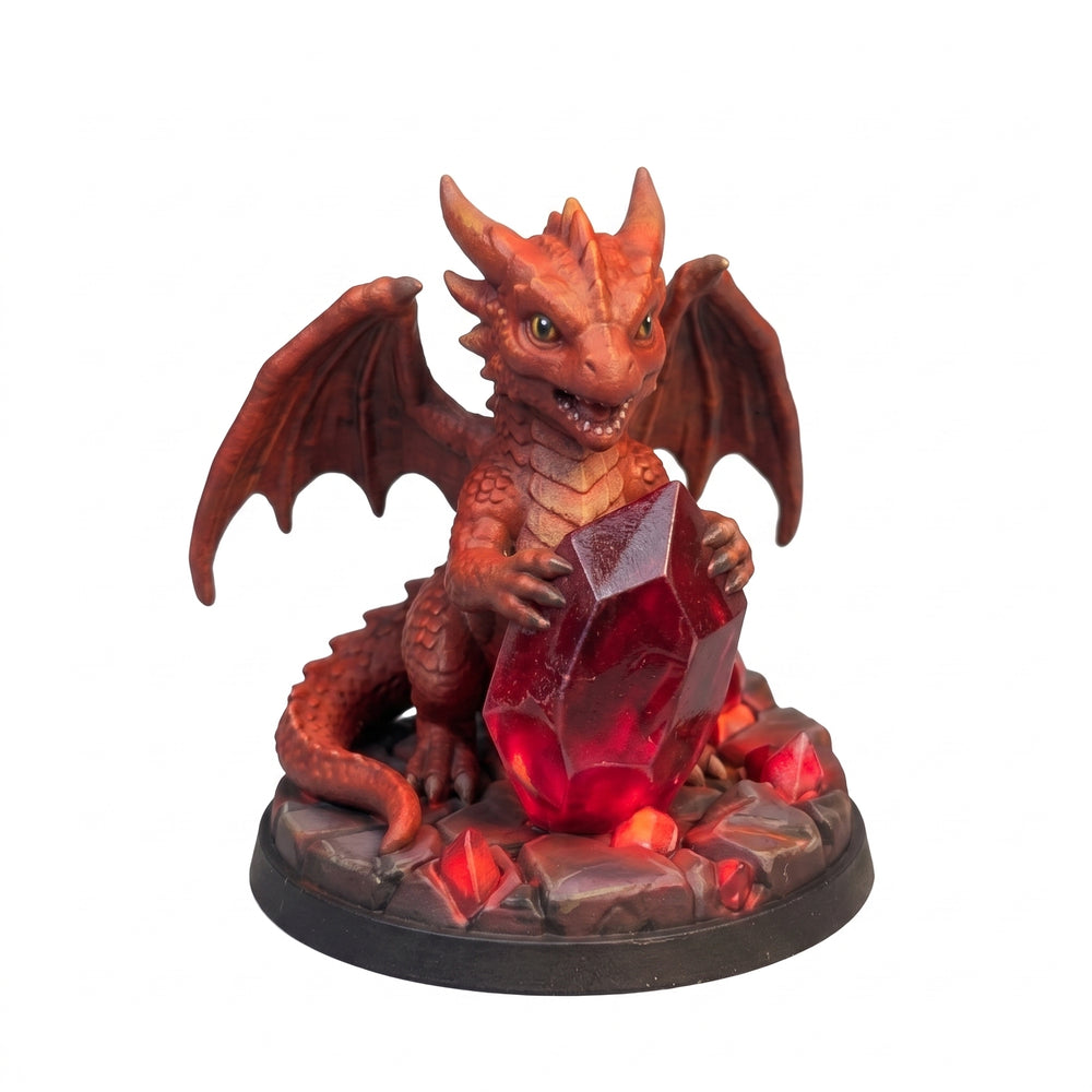 The Ember Wyrmling - hand painted DnD miniature - JuJuBit