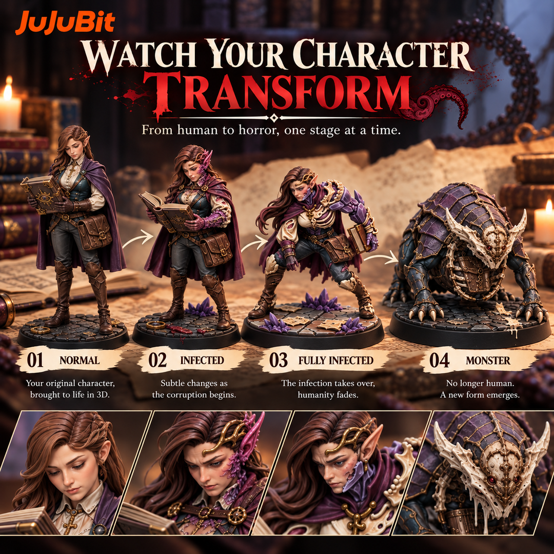 TRPG Character Transformation Figurine | Transform Your Character from Human to Monster