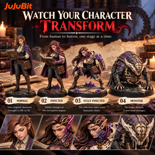 TRPG Character Transformation Figurine | Transform Your Character from Human to Monster