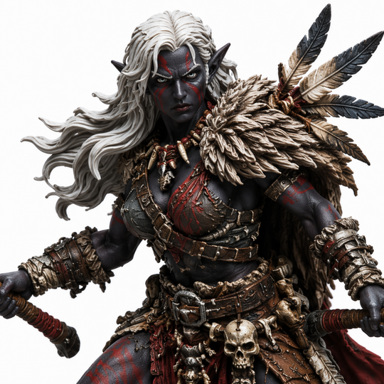 Ashen Warcaller Barbarian-Detailed Sculpt Miniature for RPG, Display & Collection