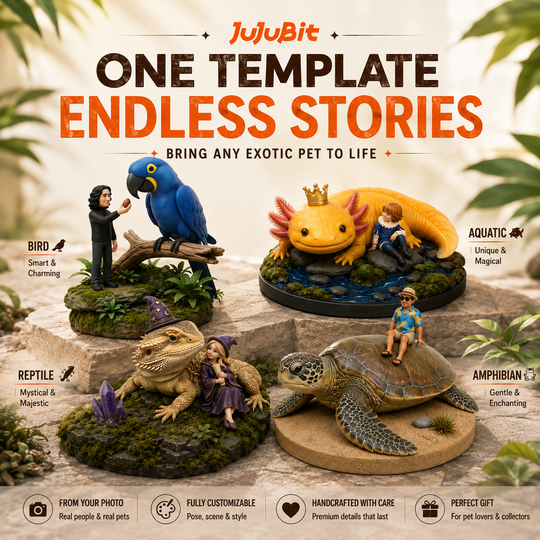 Exotic Pet & Owner Custom Figurine | From Your Photo to a Magical Collectible