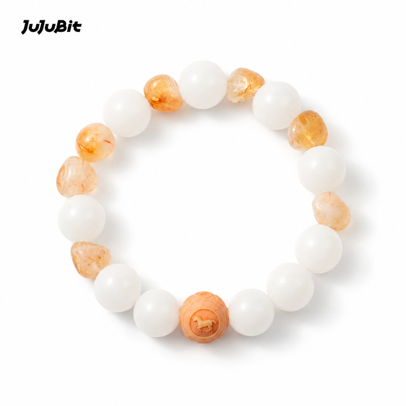 JuJuBit White Phantom × Golden Citrine Bracelet