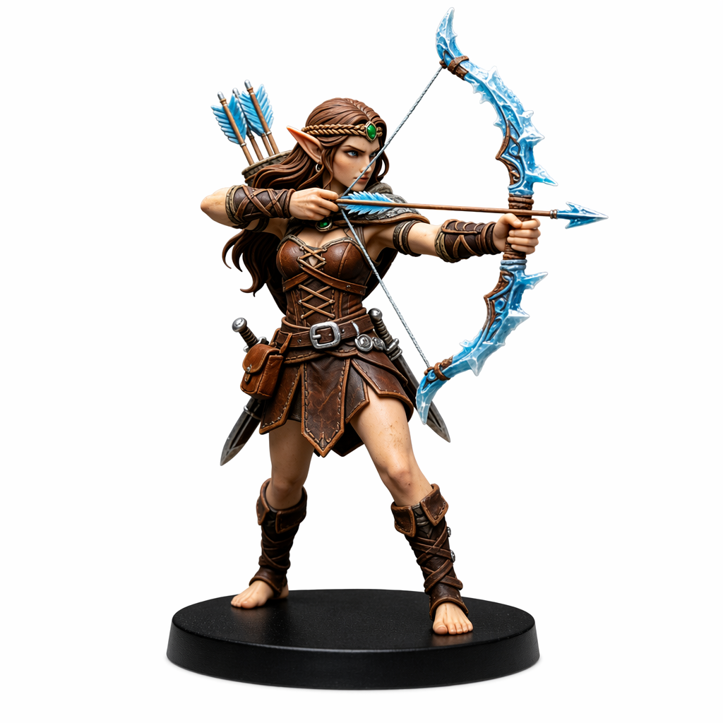 Emerald Huntress-Detailed Sculpt Miniature for RPG, Display & Collection