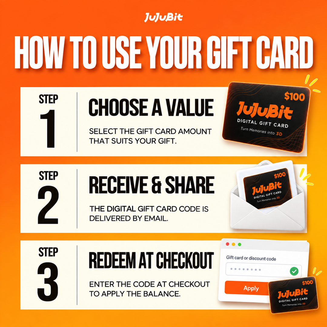 JuJuBit Digital Gift Card – Turn Memories into 3D