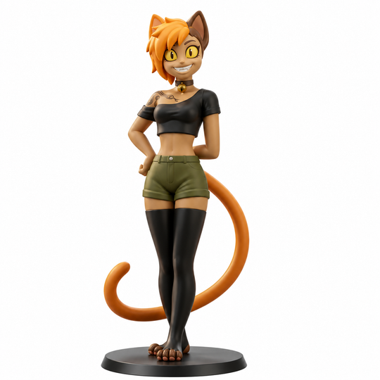 Mango Mischief Catgirl-Art Toy Anime Figure for Display & Collection