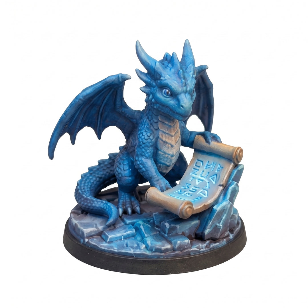 The Storm Wyrmling - hand painted DnD miniature - JuJuBit