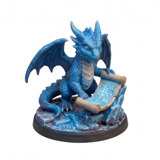 The Storm Wyrmling - hand painted DnD miniature - JuJuBit