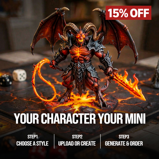Custom TRPG Miniature - Create Your Own Tabletop RPG Character Figure - Main Product Image