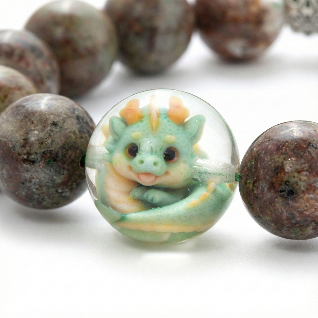 JuJuBit Seraphinite Bracelet 14mm – Stone for Strength & Renewal