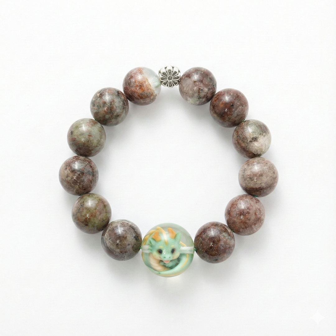 JuJuBit Seraphinite Bracelet 14mm – Stone for Strength & Renewal