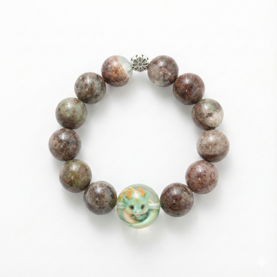 JuJuBit Seraphinite Bracelet 14mm – Stone for Strength & Renewal