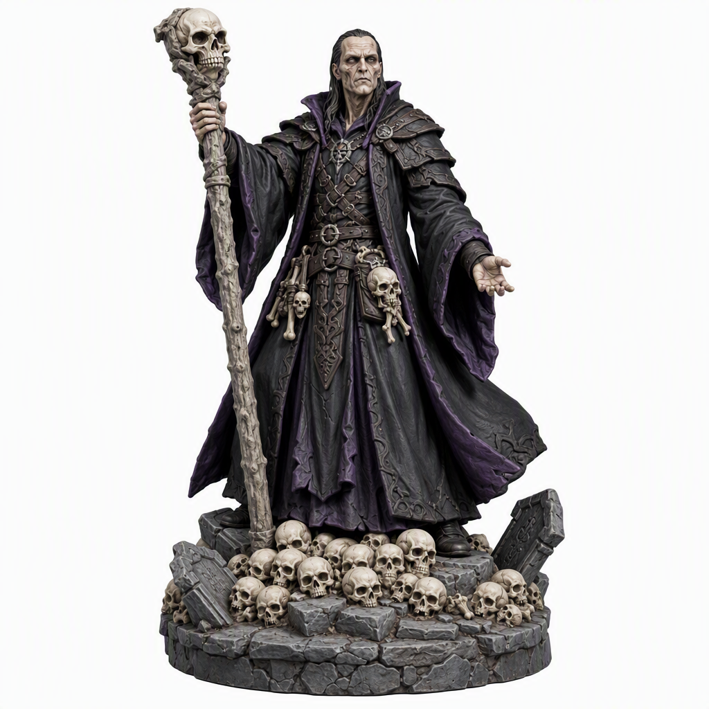 Grave Necromancer-Detailed Sculpt Miniature for RPG, Display & Collection