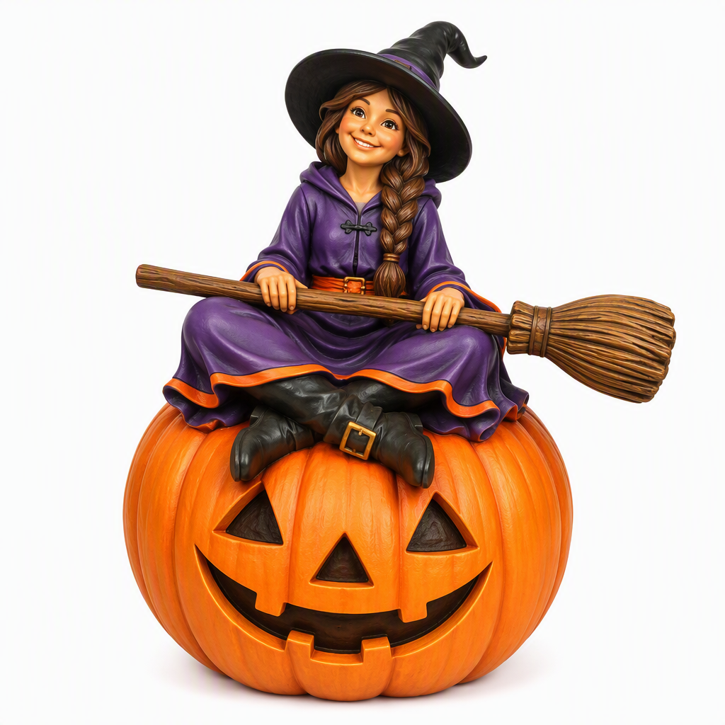 Pumpkin Witch-Detailed Sculpt Miniature for RPG, Display & Collection
