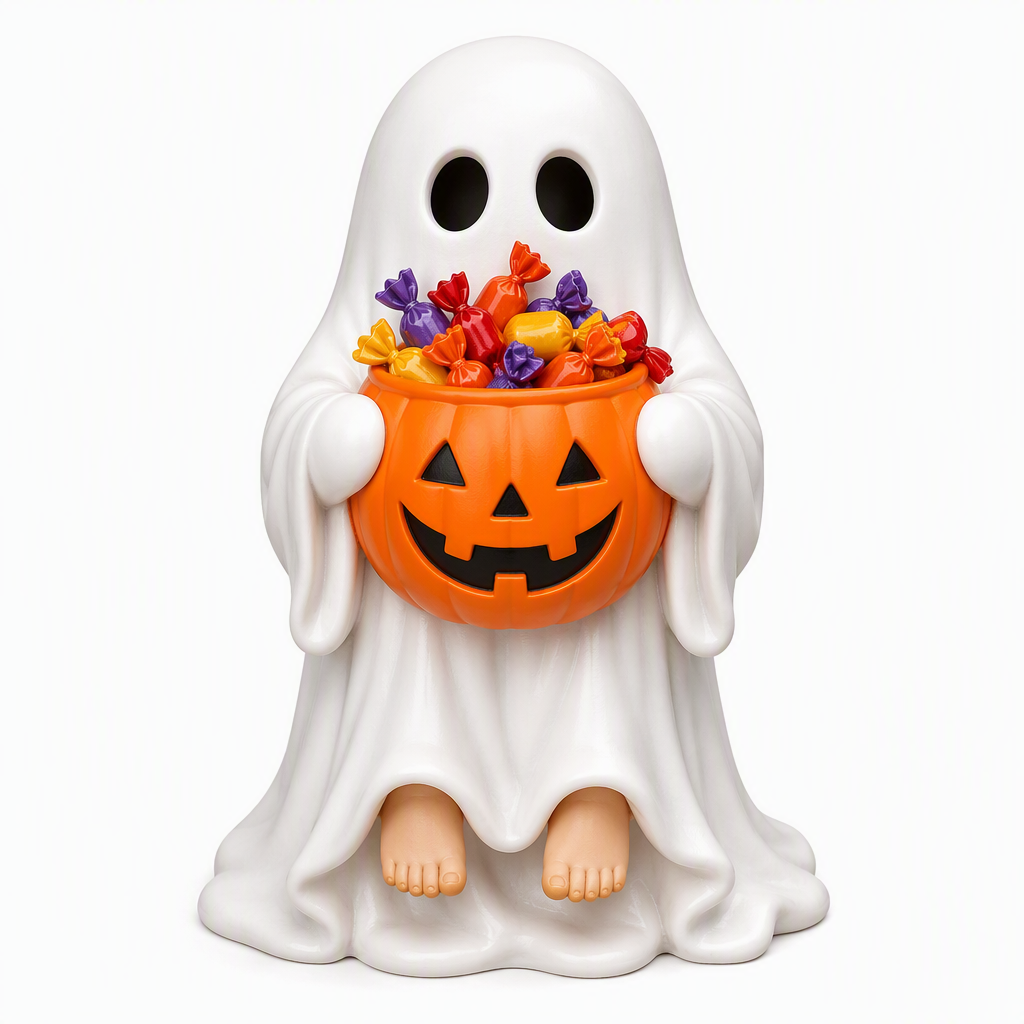 Trick-or-Treat Ghost-Detailed Sculpt Miniature for RPG, Display & Collection