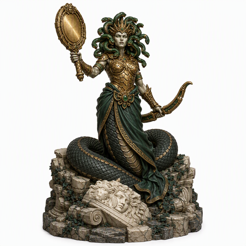 Serpentcrown Medusa-Detailed Sculpt Miniature for RPG, Display & Collection
