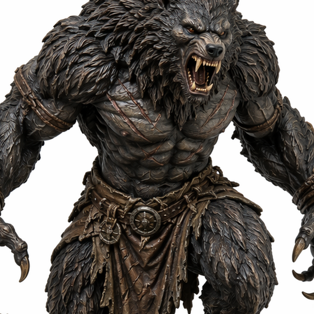 Bramblehowl Werewolf Alpha-Detailed Sculpt Miniature for RPG, Display & Collection