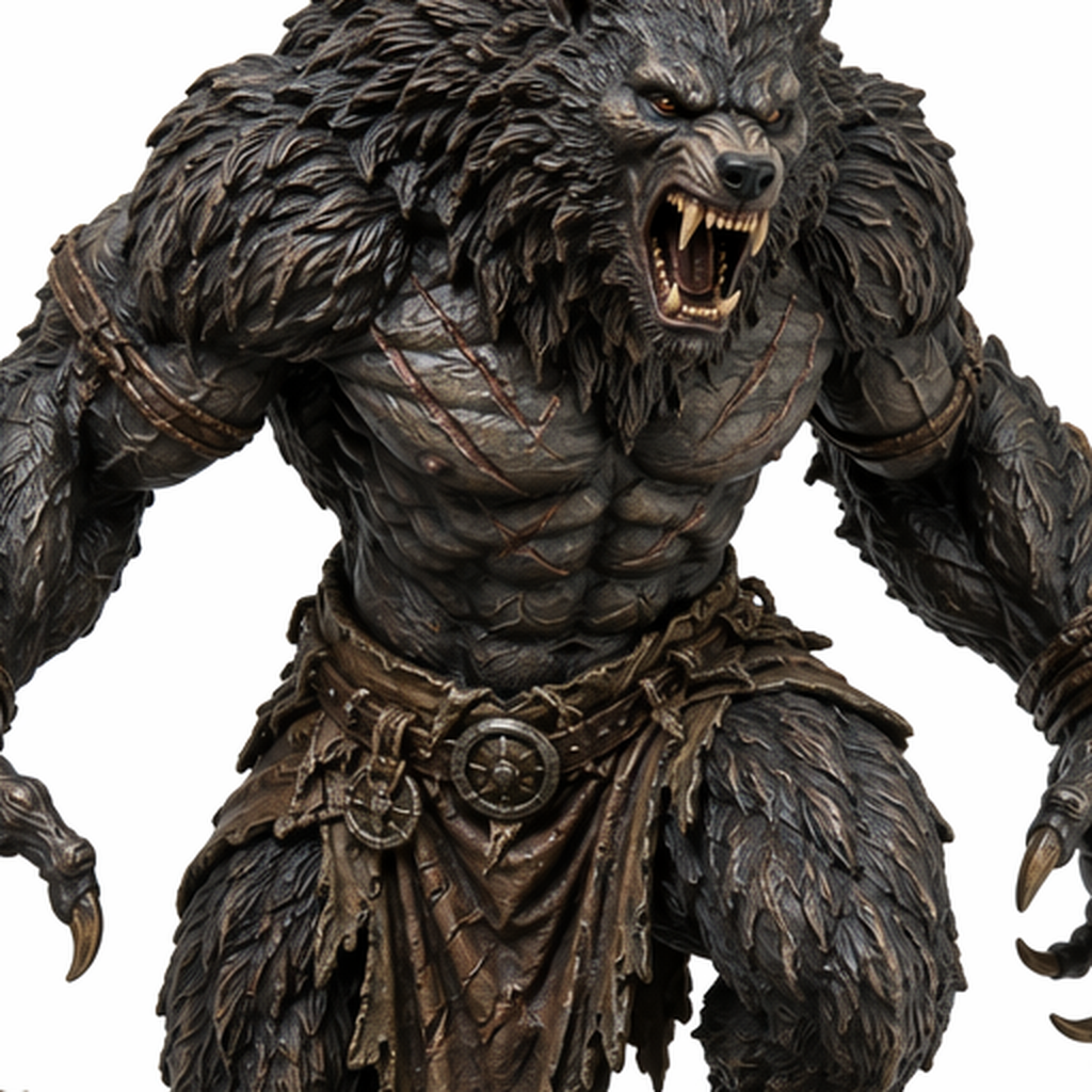 Bramblehowl Werewolf Alpha-Detailed Sculpt Miniature for RPG, Display & Collection