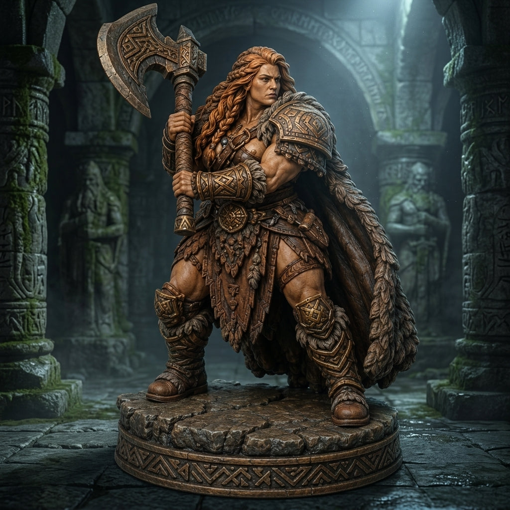 Amberfall Barbarian Queen-Detailed Sculpt Miniature for RPG, Display & Collection