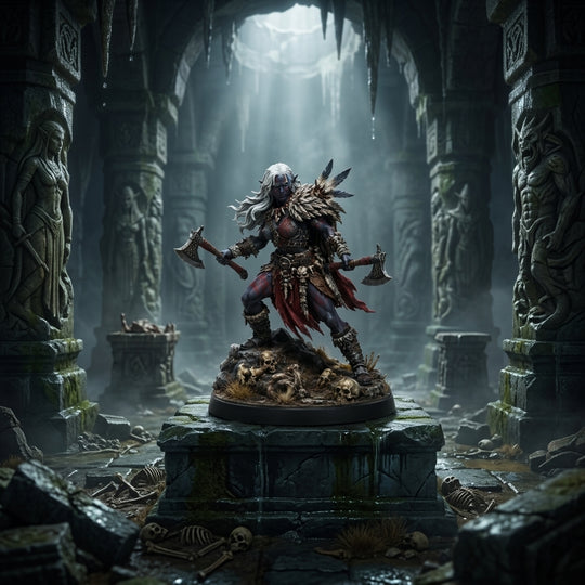 Ashen Warcaller Barbarian-Detailed Sculpt Miniature for RPG, Display & Collection