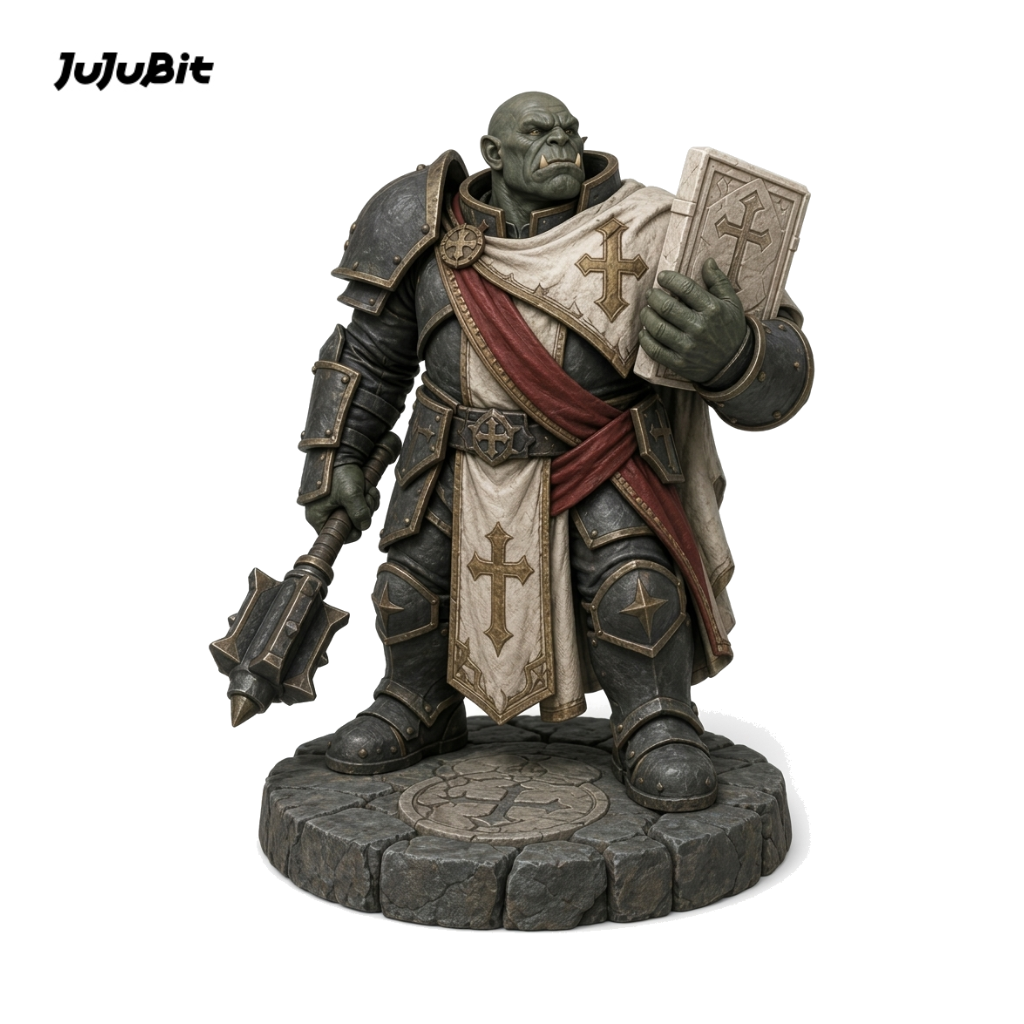 Ashvow Half-Orc Cleric-Detailed Sculpt Miniature for RPG, Display & Collection