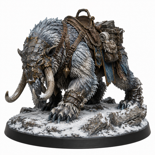 Frostback War Mammoth-Detailed Sculpt Miniature for RPG, Display & Collection