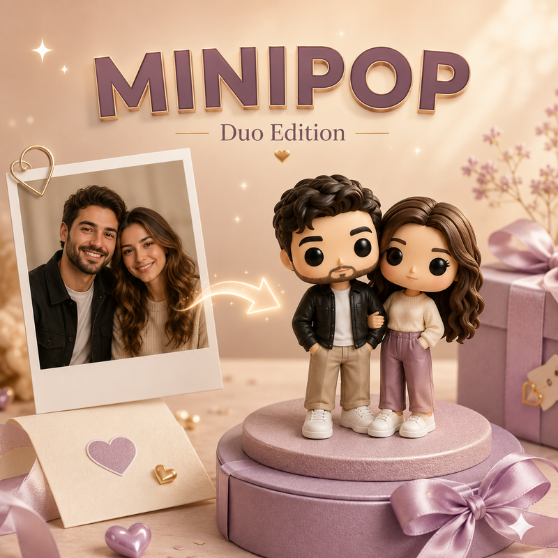 Personalized Mini Pop Couple Figure | Custom Two-Person Collectible