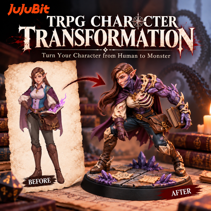 TRPG Character Transformation Figurine | Transform Your Character from Human to Monster