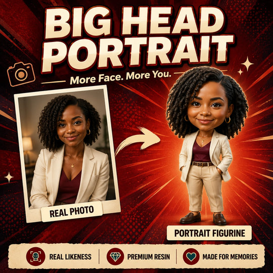 Big Head Portrait Figurine | Turn Your Photo into a Lifelike 3D Figure
