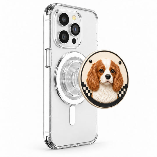 Black-and-White Dog Portrait MagSafe Phone Grip