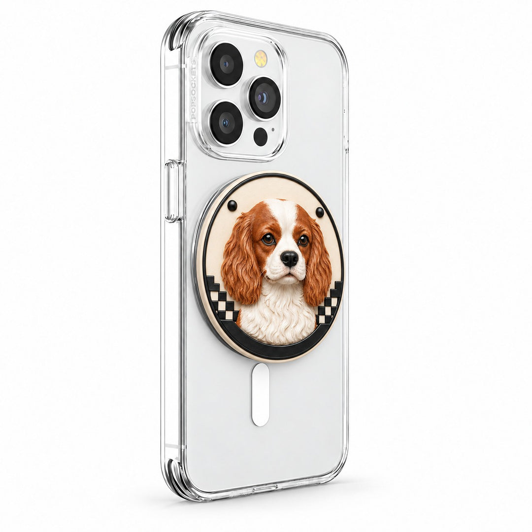 Black-and-White Dog Portrait MagSafe Phone Grip