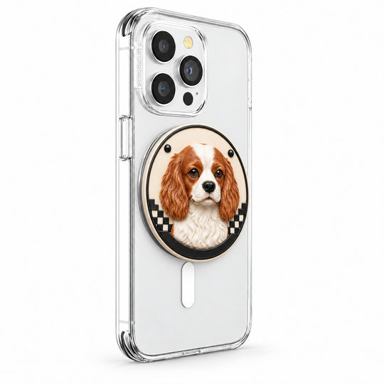 Black-and-White Dog Portrait MagSafe Phone Grip
