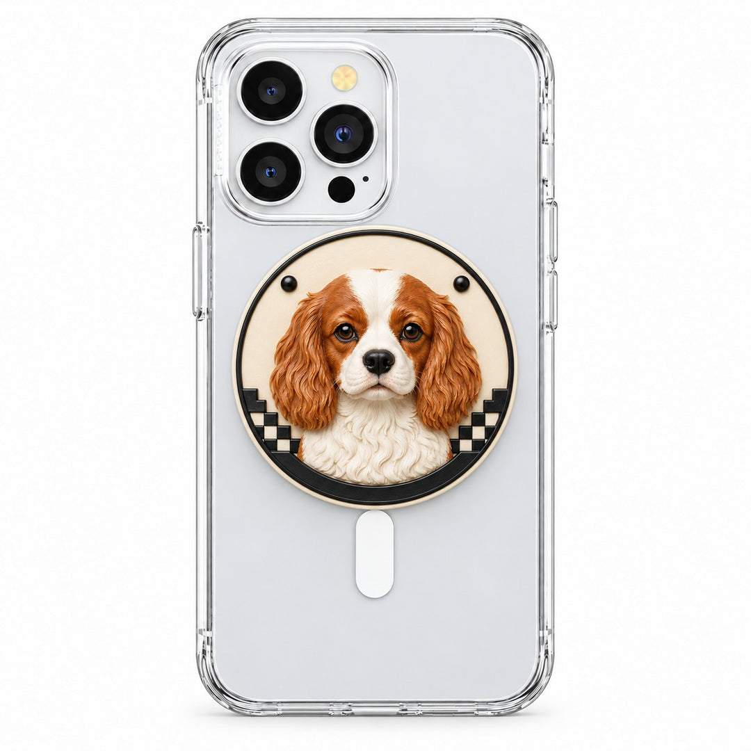 Black-and-White Dog Portrait MagSafe Phone Grip