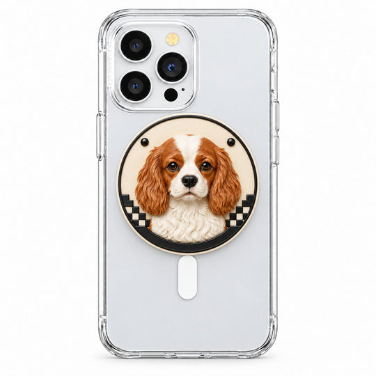 Black-and-White Dog Portrait MagSafe Phone Grip