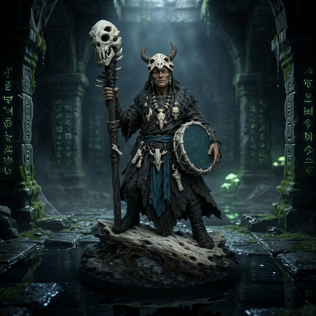 Bonetide Shaman-Detailed Sculpt Miniature for RPG, Display & Collection